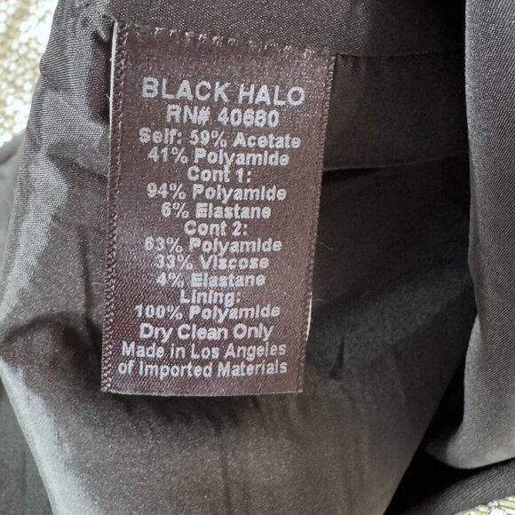 Black Halo Savona Metallic Gold Black Sleeve Mini Dress Size‎ 4 sparkle sequin - Picture 10 of 14